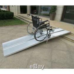 10' Portable Ramp Aluminum Folding Mobility Scooter Wheelchair Threshold USA