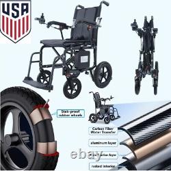 10A Ultra Lightweight Travel Electric Wheelchair Folding Portable Powerchair US