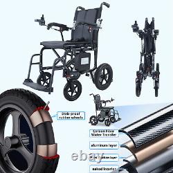 10A Ultra Lightweight Travel Electric Wheelchair Folding Portable Powerchair US