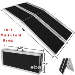 10ft Aluminum Multi-Folding Wheelchair Ramp Scooter Mobility Portable Ramp