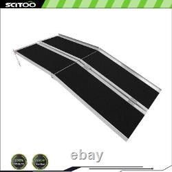 10ft Aluminum Multi-Folding Wheelchair Scooter Mobility Ramp Portable 600 LB