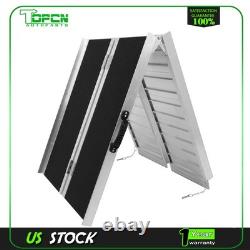 10ft Aluminum Multi-Folding Wheelchair Scooter Mobility Ramp Portable 600 LB