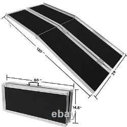 10ft Aluminum Multi-Folding Wheelchair Scooter Mobility Ramp Portable 600 LB