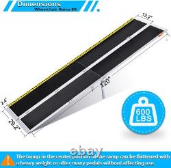10ft Wheelchair Ramp Aluminum Multi-Folding Scooter Mobility Portable 600 LB
