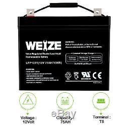 12V 75AH SLA Deep Cycle AGM Battery for Scooter Wheelchair Golf Cart Electric DC