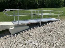 14 Aluminum Wheelchair Entry Ramp & Handrails Surface Scooter Mobility Access