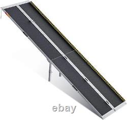 2-10ft Aluminum Multi-Folding Wheelchair Scooter Mobility Ramp Portable Non-Slip