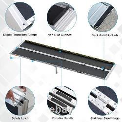 2-10ft Aluminum Multi-Folding Wheelchair Scooter Mobility Ramp Portable Non-Slip