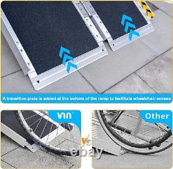 2-10ft Aluminum Multi-Folding Wheelchair Scooter Mobility Ramp Portable Non-Slip