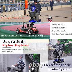 2024 4 Wheels Mobility Scooter Electric Big Space for Overweight Adult With Mirror