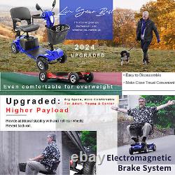 2024 4 Wheels Mobility Scooter Electric Big Space for Overweight Adult With Mirror