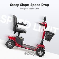 2024 4 Wheels Mobility Scooter Electric Big Space for Overweight Adult With Mirror