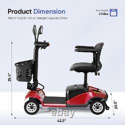 2024 4 Wheels Mobility Scooter Power Wheelchair for Adult Senior Slop Protection