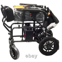 24V 12AH Folding Lightweight Electric Power Wheelchair Mobility Aid Motorized