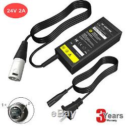 24V 2A XLR Mobility Electric Scooter wheelchair Gel/Lead Battery Charger
