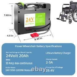 24V12Ah Lithium Battery for Electric Wheelchair, Mobility Scooter