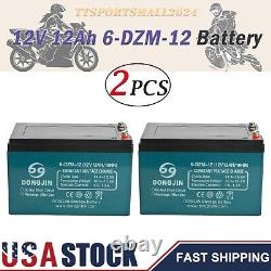 2PCS 12V 12Ah 6-DZM-12 Battery For Electric Mobility Scooter ATV Quad Wheelchair