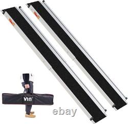 3-5/4-7FT Telescopic Aluminum Wheelchair Ramp Portable Mobility Scooter Non-Slip
