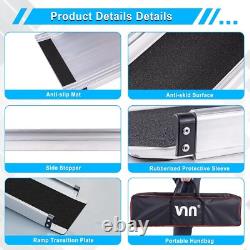3-5/4-7FT Telescopic Aluminum Wheelchair Ramp Portable Mobility Scooter Non-Slip
