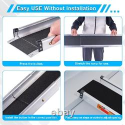 3-5/4-7FT Telescopic Aluminum Wheelchair Ramp Portable Mobility Scooter Non-Slip