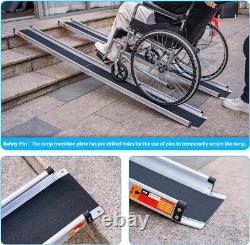 3-5/4-7FT Telescopic Aluminum Wheelchair Ramp Portable Mobility Scooter Non-Slip