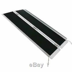 3/5/6/7/8 FT Aluminum Handicap Wheelchair Ramp Folding Non-skid Mobility Scooter