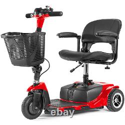 3 Wheel Fold Electric Mobility Scooter Power Wheel Chairs Long Range LED Lights