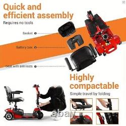 3-Wheel Folding Mobility Scooter Electric Wheelchair Seniors Travel 15.5 Miles