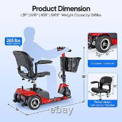 3-Wheel Folding Mobility Scooter Electric Wheelchair Seniors Travel 15.5 Miles