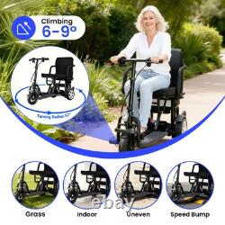 3-Wheel Folding Mobility Scooter for Adults, Electromagnetic Brake, 12AH Battery