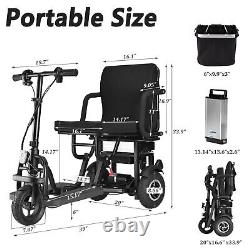 3-Wheel Mobility Electric Scooter Powered Mobile Wheelchair for Adults Foldable