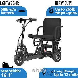 3-Wheel Mobility Electric Scooter Powered Mobile Wheelchair for Adults Foldable