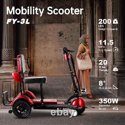 3 Wheel Mobility Scooter Electric Powered Mobile Folding Wheelchair Device Adult