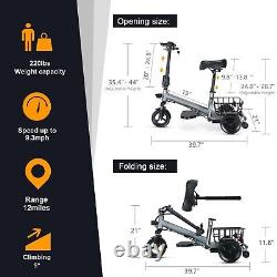 3 Wheel Mobility Scooter Electric Powered Mobile Wheelchair Device for Adults