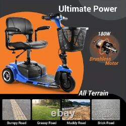 3 Wheels Mobility Scooter Electric Powered Mobile Folding Wheelchair Device US