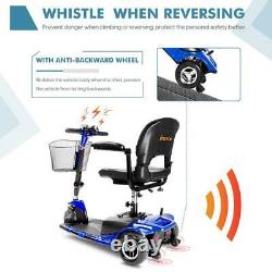 3 Wheels Mobility Scooter Electric Wheelchair Scooter Device for Travel Blue USA