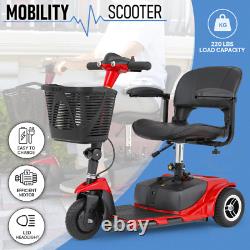 3 Wheels Mobility Scooter Power Wheelchair withDetachable Basket+Flip Up Armrests