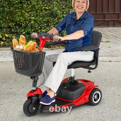 3 Wheels Mobility Scooter Power Wheelchair withDetachable Basket+Flip Up Armrests
