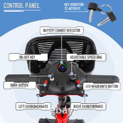 3 Wheels Mobility Scooter Power Wheelchair withDetachable Basket+Flip Up Armrests