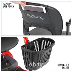 3 Wheels Mobility Scooter Power Wheelchair withDetachable Basket+Flip Up Armrests