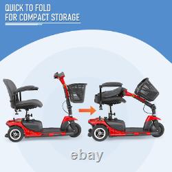 3 Wheels Mobility Scooter Power Wheelchair withDetachable Basket+Flip Up Armrests