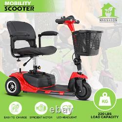 3 Wheels Mobility Scooter Power withDetachable Basket+Flip Up Armrests Wheelchair