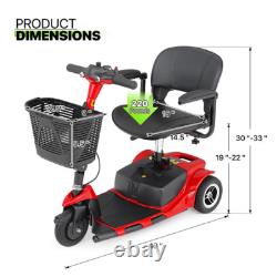 3 Wheels Mobility Scooter Power withDetachable Basket+Flip Up Armrests Wheelchair