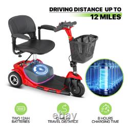 3 Wheels Mobility Scooter Power withDetachable Basket+Flip Up Armrests Wheelchair