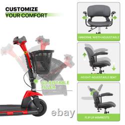 3 Wheels Mobility Scooter Power withDetachable Basket+Flip Up Armrests Wheelchair