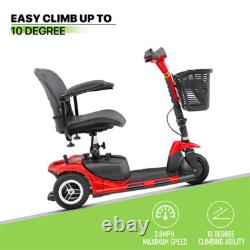 3 Wheels Mobility Scooter Power withDetachable Basket+Flip Up Armrests Wheelchair