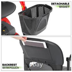 3 Wheels Mobility Scooter Power withDetachable Basket+Flip Up Armrests Wheelchair