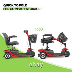 3 Wheels Mobility Scooter Power withDetachable Basket+Flip Up Armrests Wheelchair