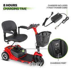 3 Wheels Mobility Scooter Power withDetachable Basket+Flip Up Armrests Wheelchair