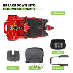3 Wheels Mobility Scooter Power withDetachable Basket+Flip Up Armrests Wheelchair